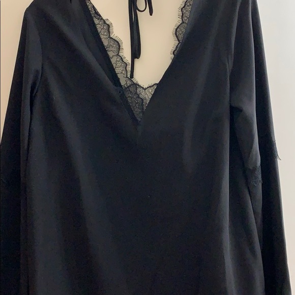 ASOS DESIGN Plunge Lace Long Sleeve Top - Picture 5 of 5